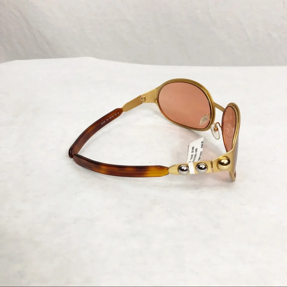 NEW Chloe Coral Oval Sunglasses, Coral Gold